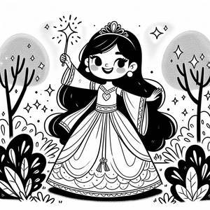 Pagina da Colorare della Principessa Incantevole