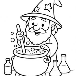 Enchanting Wizard Coloring Page