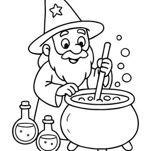 Enchanting Wizard Coloring Page