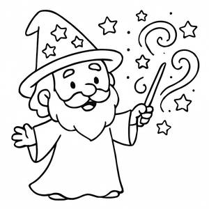 Verzauberter Zauberer Malvorlage