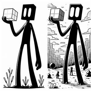 Page à Colorier de l'Enderman Tenant un Bloc