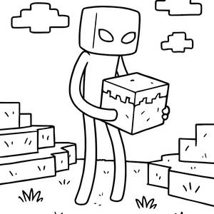Página para Colorear del Enderman Épico