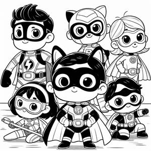 Epische Superhelden-Team Ausmalbild