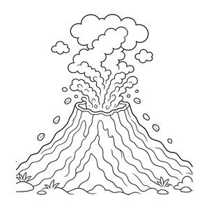 Erupting Volcano Coloring Page