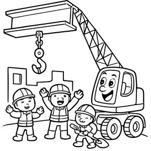 Excited Crane Coloring Page