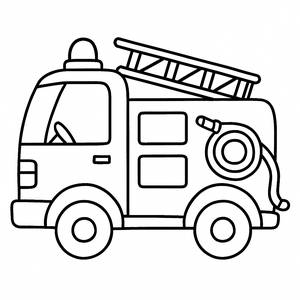 Pagina da Colorare del Camion dei Pompieri Emozionante