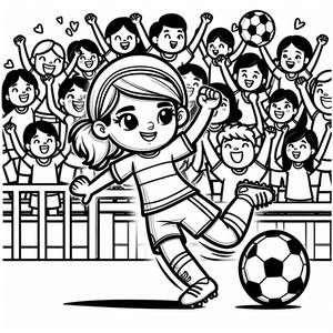 Página para Colorear de Jugador de Fútbol Emocionante