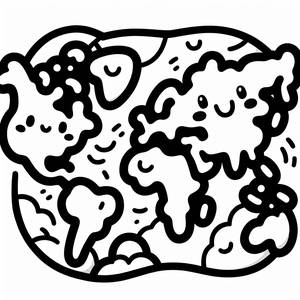 Explore the World: Free Printable Coloring Page of Continents and Oceans