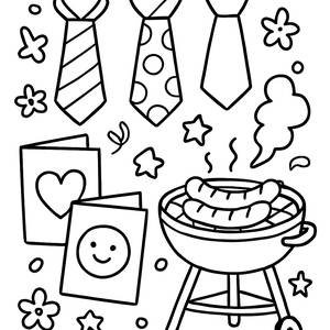 Father's Day BBQ Coloring Page