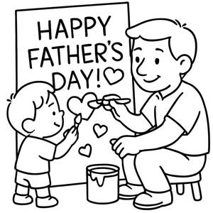 Página de Colorir para o Dia dos Pais: Pinte um Cartão Carinhoso!