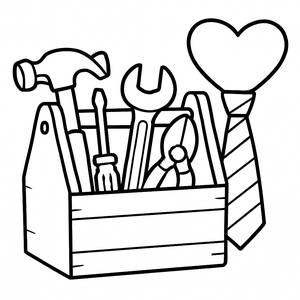 Father's Day Toolbox Coloring Page