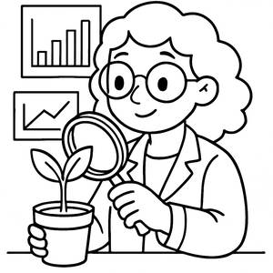Female Scientist Coloring Page: Explore Nature!