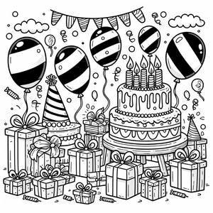 Geburtstagsfeier Malvorlage