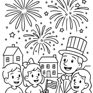 Festive Fireworks Coloring Page