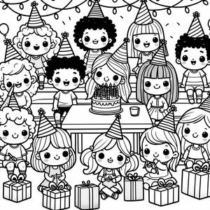 Festlicher Spaß: Ausmalbild zur Geburtstagsfeier