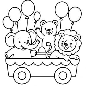 Pagina da Colorare di un Carro Allegorico Festoso