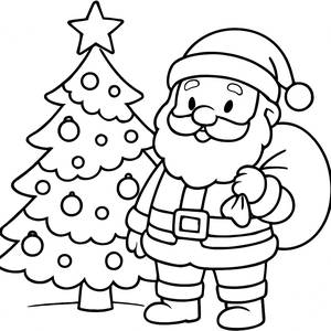 Festliche Weihnachtsmann Ausmalbild