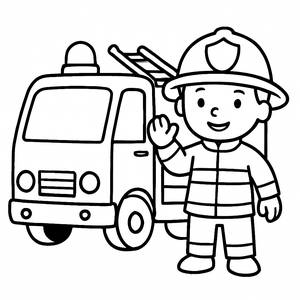 Spaßige Feuerwehrtruck Malvorlage