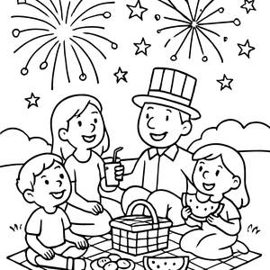 Pagina da Colorare Fuochi d'Artificio