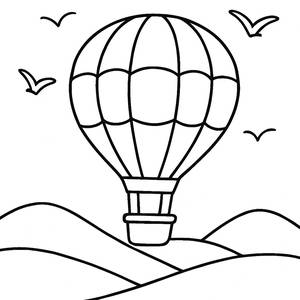 Amusement Flottant : Page à Colorier Montgolfière