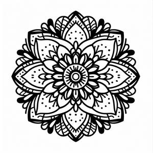 Pagina da Colorare Mandala di Fiori