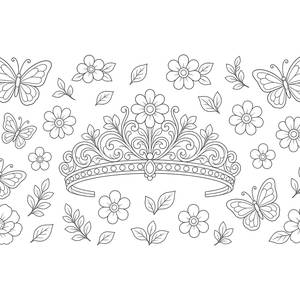 Flower Tiara Coloring Page