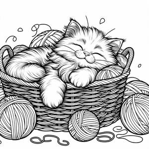 Flauschiges Kätzchen Ausmalbild
