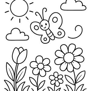 Fluttering Butterfly Coloring Page