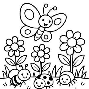 Página para Colorir de Borboleta Planando