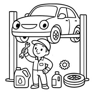 Free Printable Mechanic Coloring Page for Kids