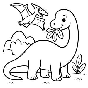 Freundliche Brontosaurus Ausmalbild