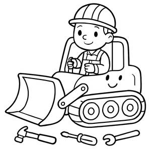 Freundliche Bulldozer Ausmalbild