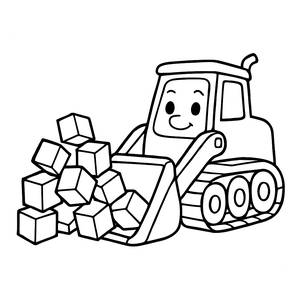 Friendly Bulldozer Coloring Page