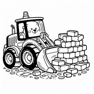 Раскраска Дружелюбного Бульдозера