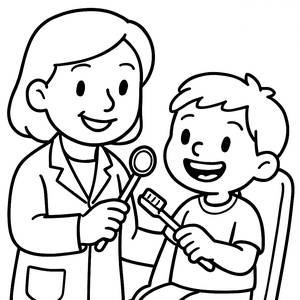 Page à Colorier du Dentiste Amical
