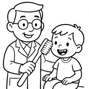 Friendly Dentist Coloring Page