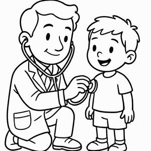 Friendly Doctor Coloring Page