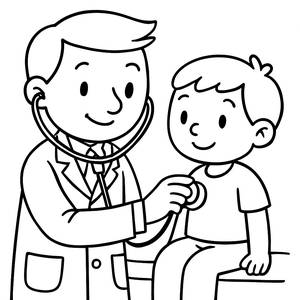 Página Para Colorear del Doctor Amigable