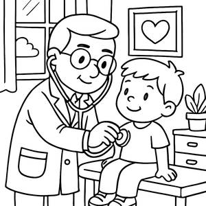 Friendly Doctor Coloring Page