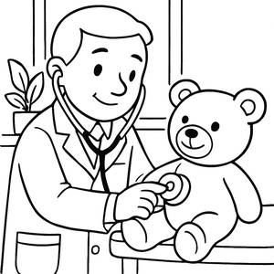 Friendly Doctor Coloring Page