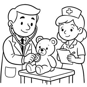 Friendly Doctor Coloring Page