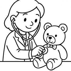 Friendly Doctor Coloring Page