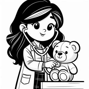 Freundlicher Arzt Malvorlage für Kinder
