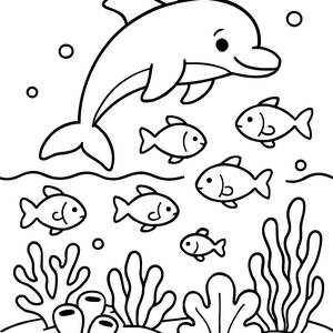 Freundliche Delfin Malvorlage
