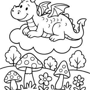 Friendly Dragon Coloring Page