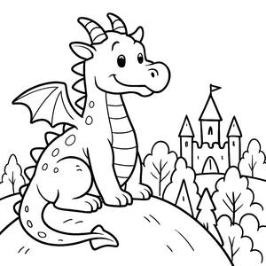 Friendly Dragon Coloring Page