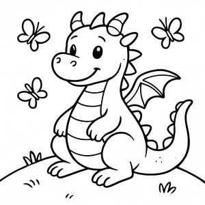 Freundlicher Drache Ausmalbild