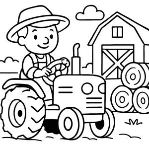 Friendly Farmer Coloring Page