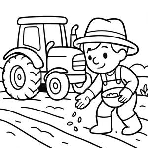 Friendly Farmer Coloring Page