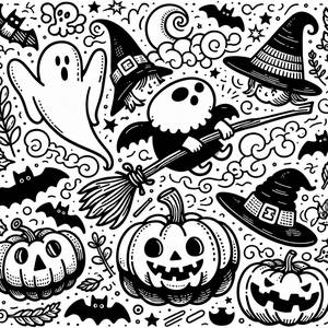 Friendly Ghost Halloween Coloring Page